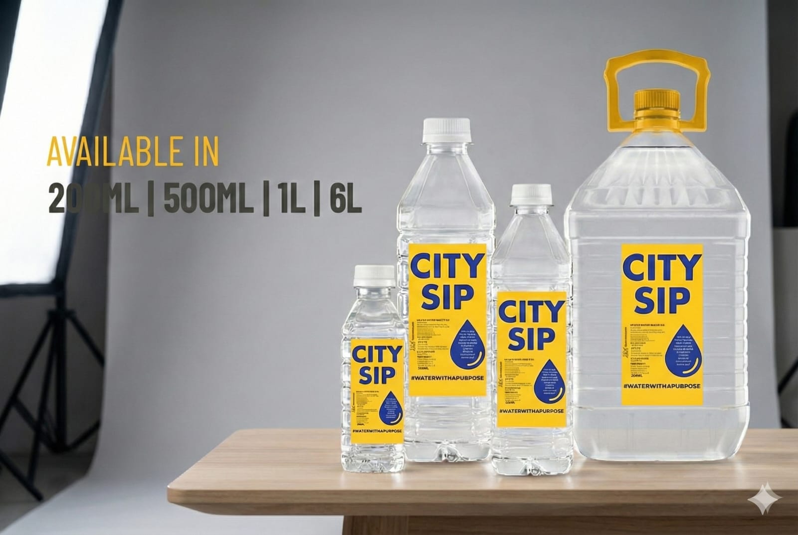 CitySip Water Bottles - Available in 200ML, 500ML, 1L and 6L